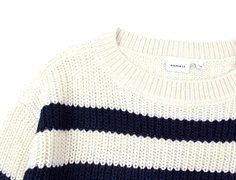 Name It buttercream stribet strikbluse